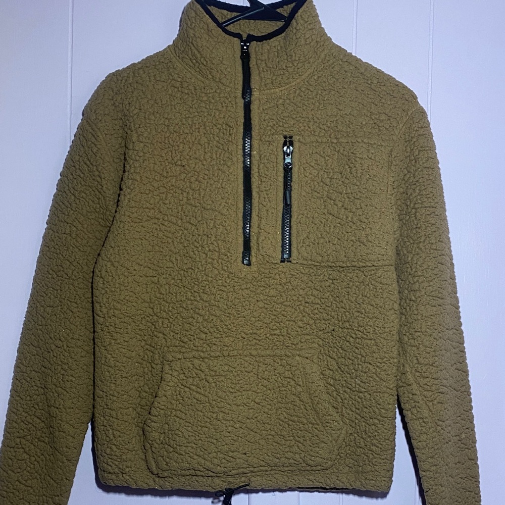 No Boundaries Khaki Zip-Up Sweater